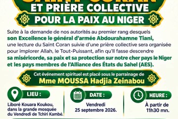Grande lecture du Saint Coran et prière collective pour la paix au Niger